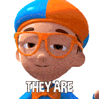 They Are My New Friends Blippi Sticker - They Are My New Friends Blippi Blippi Wonders Educational Cartoons For Kids Stickers