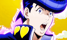 a close up of a cartoon character 's face with a surprised look on his face