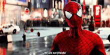 We Are Not Friends Spider Man GIF - We Are Not Friends Spider Man Nodding GIFs