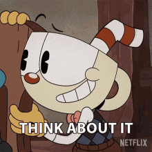 Think About It Cuphead GIF - Think About It Cuphead The Cuphead Show GIFs