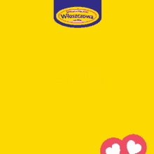 a yellow background with the words milego dnia in blue letters
