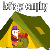 Penguin Camping Sticker - Penguin Camping Camp Stickers