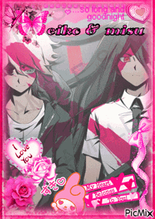 a picture of two anime characters with the words i love you on the bottom