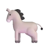 a cartoon horse with a black mane and tail