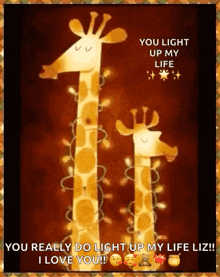 In Love Giraffe GIF - In Love Giraffe You Light Up My Life GIFs