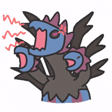 a cartoon drawing of a monster screaming with its mouth wide open