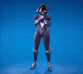 a character in a video game has a shield on their head