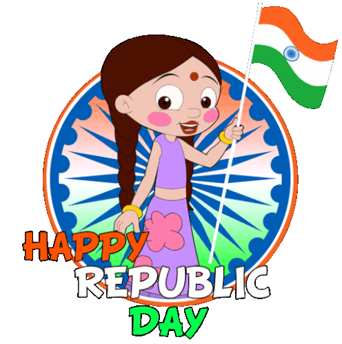 Happy Republic Day Chutki Sticker - Happy Republic Day Chutki Chhota Bheem Stickers