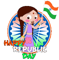Happy Republic Day Chutki Sticker - Happy Republic Day Chutki Chhota Bheem Stickers