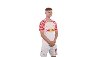 a man in a red and white jersey with the number 11