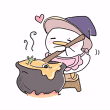 duck animal cute witch soup