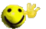 a pixel art of a yellow smiley face giving a thumbs up .