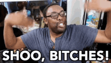 Black Nerd Andre Meadows GIF - Black Nerd Andre Meadows Shoo Bitches GIFs