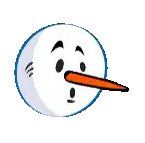 a cartoon snowman with a question mark coming out of its mouth