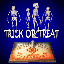 trick or treat skeletons halloween spooky ouija board