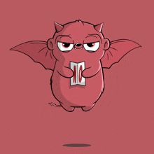 a cartoon devil is holding up a sign that says no
