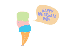 national ice cream day ice cream day ice cream cone 3scoops