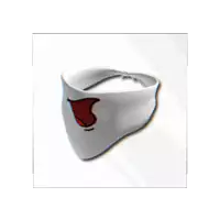 a white ring with a red heart in the middle