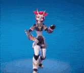 a cartoon character with a pink head and white pants