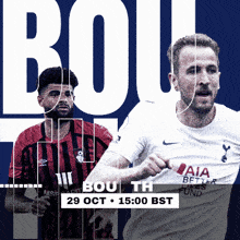 an advertisement for a soccer game between tottenham and manchester united
