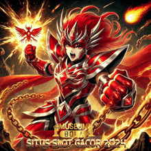 a poster for museum bola situs slot gacor shows a red knight