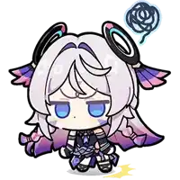 a cartoon of a girl with wings and a swirl on her head .