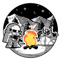 Zaku Chilling Sticker - Zaku Chilling Campfire Stickers