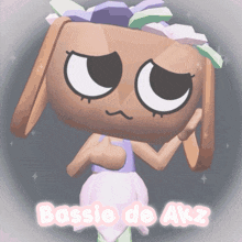 a cartoon character with the name basse de akz on the bottom right