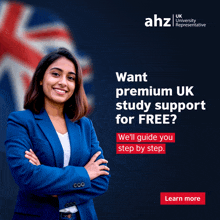 an ad for ahz uk university representative