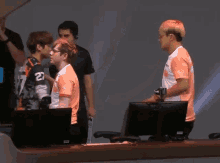 a man wearing a shirt that says ' ec2 ' on it