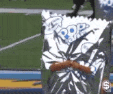 a bag of pop tarts on a football field