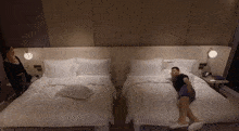 Bedtime Couple GIF - Bedtime Couple Roll Over GIFs