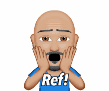 ref shocked shouting bald man