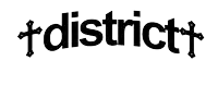 a black and white logo that says districtt on it
