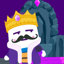 a cartoon character with a crown and a mustache