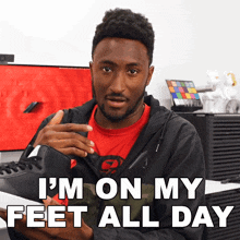 Im On My Feet All Day Marques Brownlee GIF - Im On My Feet All Day Marques Brownlee Im Standing All Day GIFs