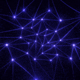 a blue background with lines and dots that looks like a spider web