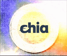 the word chia that is on a yellow and blue background