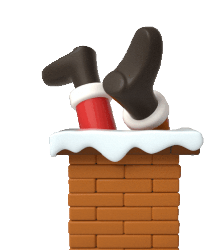 Santa'S Boots Stuck In A Chimney Sticker - Christmas Cheer Chimney Santa Stickers