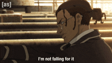 a man with glasses says i 'm not falling for it in a cartoon
