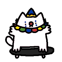 a drawing of a cat with a skateboard that says gonna on it