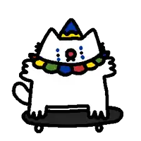 a drawing of a cat with a skateboard that says gonna on it