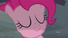 pinkie pie from my little pony is smiling in a discovery family ad