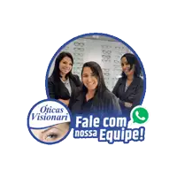 an advertisement for oticas visionari shows three women smiling