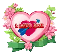 a pink heart with the words " i love you " written on it