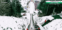 an aerial view of a ski slope with the words to beat at the top of the screen