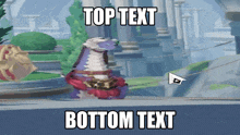 a picture of a cartoon character with the words top text and bottom text below it
