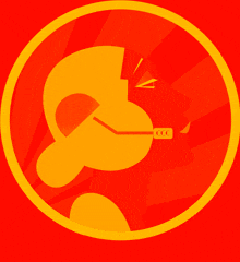 a yellow circle with a red background and a ccc logo in the center