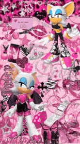 a collage of sonic the hedgehog and rouge