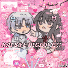 a picture of a girl and a boy with the words kafsyl biglove written on the bottom